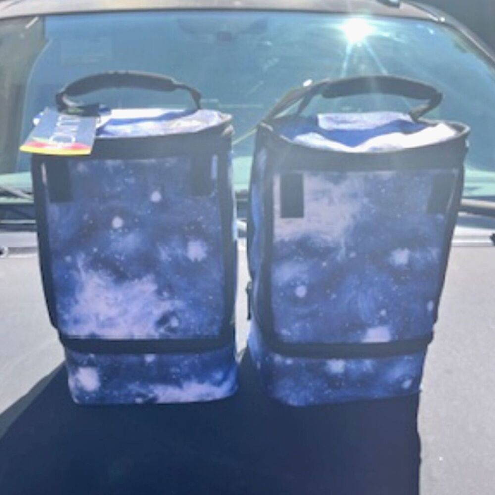 {2} Compartment Thermal Insulated Lunch Bags w/ Padded Handle {2} Pcs Artic Zone